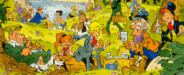 Saul, Miriam, Ben, Eremias und Tim (aus "Goldrausch in Dnkelbhl" Yps Nr.144)