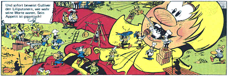 Gulliver bei den Lilliputanern (aus Yps Nr.18/75)