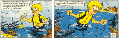 Gulliver bei den Lilliputanern (aus Yps Nr.20/75)