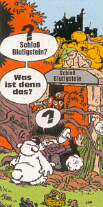 Cubitus und Semaphorre vor Schlo Blutigstein (aus "Das Geisterschlo" Yps Nr.1037)