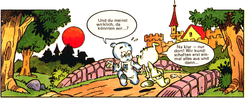 Zeter und Mordio vor Burg Schreckenstein (aus "Der neue Bürgermeister" Yps Nr.635)